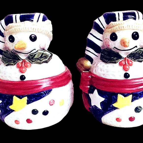 Vintage. Snowman Candlestick Holders Epoch Collection by Noritake, Taper Candle - Picture 1 of 13